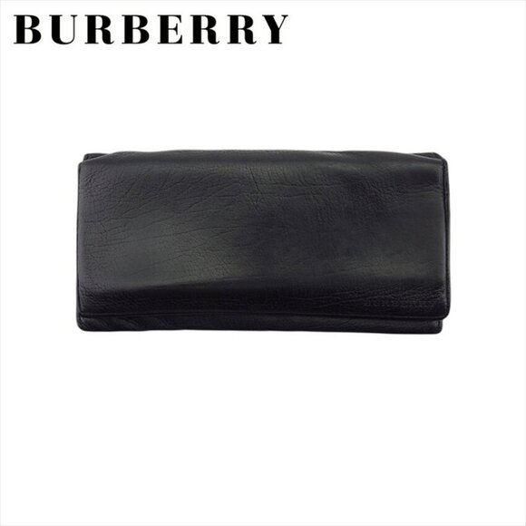 BURBERRY Bifold Wallet Check Canvas x Leather Authentic Used - Picture 2 of 9